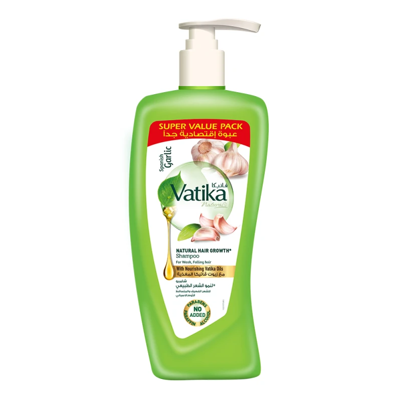 Vatika Naturals Spanish Garlic Natural Hair Growth Shampoo 650ml | For Natural Hair Growth | With Nourishing Vatika Oils | For Weak & Falling Hair - Vatika