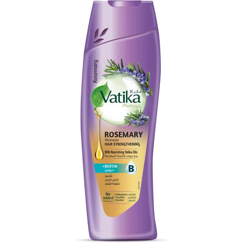 Vatika Naturals Rosemary Shampoo for Hair Strengthening – 400ml | Infused with Biotin | Promotes Stronger Hair Growth, Prevents Hair Fall | No Phthalates, Paraffin or Alcohol - Vatika