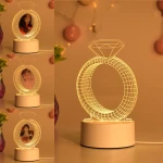 3D Acrylic Lamp 3D Decorative Ring Shape Night Light