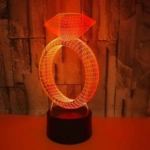 3D Acrylic Lamp 3D Decorative Ring Shape Night Light - Image 3