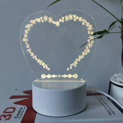 لوحة رسائل ثلاثية الأبعاد بضوء ليلي وقاعدة بيضاء مضيئة قابلة للمسح هدايا يومية جديدة مبتكرة