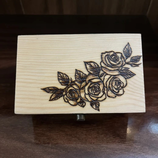 Star Zone Wooden Jewelry Box with Rose Design Elegant Storage Box for Rings and Accessories 11×7×4.6 cm - star zone - Image 6