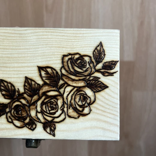 Star Zone Wooden Jewelry Box with Rose Design Elegant Storage Box for Rings and Accessories 11×7×4.6 cm - star zone - Image 10