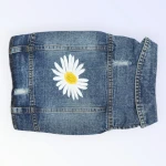 Pet Clothes Dog Jeans Jacket Cool Blue Denim for Small Medium Dogs Clothes(M) - Best buddies