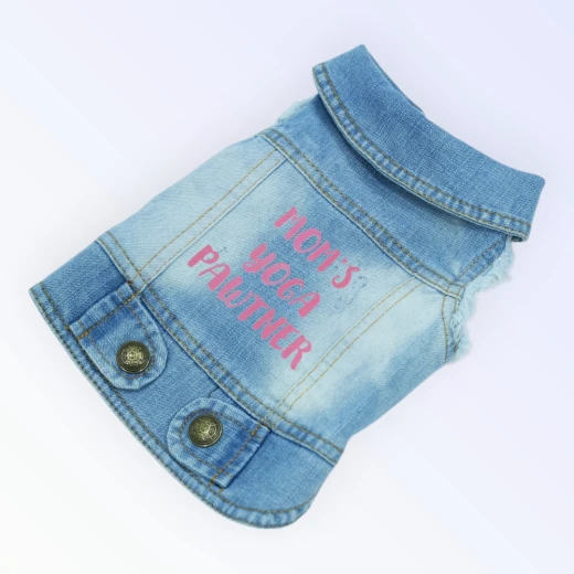 Pet Clothes Dog Jeans Jacket Cool Blue Denim Small Medium Dogs Clothes(S) - Best buddies - Image 3