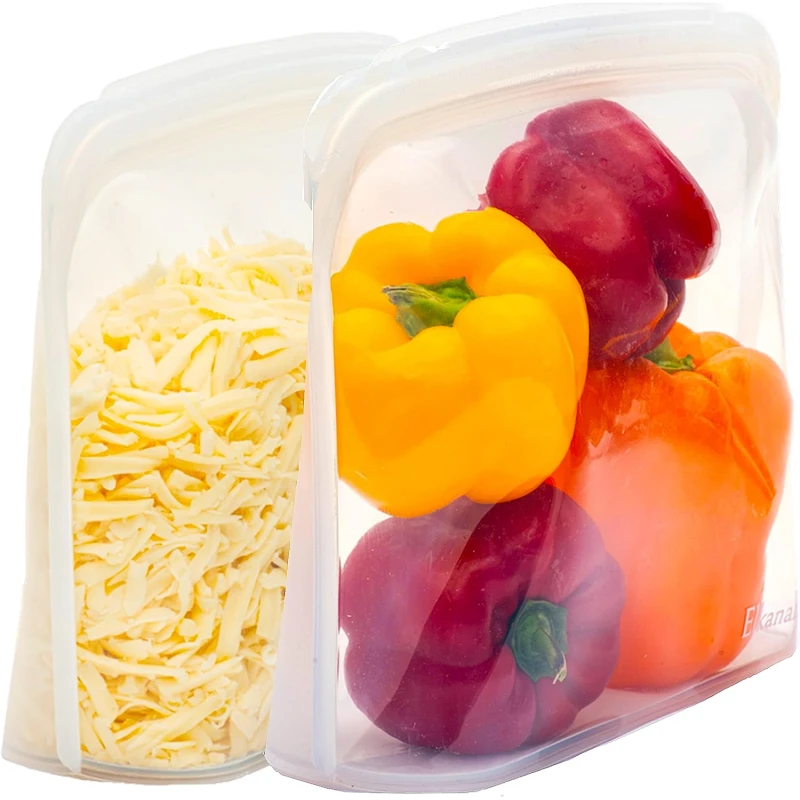 Breathe Reusable White Silicone Bags, 3000 ML, BPA free, FDA Approved - Breathe