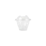 RZ Plastic Containers Round Clear Hinged - 370 cc - 150 PCS - RZ Products