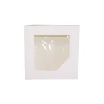Paper Container - Cake - 35 5*35 5*10  cm - White - with Window - 5 PCS - RZ Products