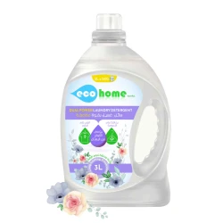 EcoHome laundry liquid with a refreshing floral scent - equivalent to 5 kg of traditional laundry powder.