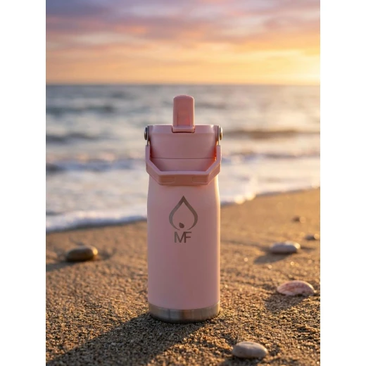 MF UltraTherm Pro Double-Wall Vacuum Insulated Stainless Steel Water Bottle 650ml – 12+ Hour Hot & Cold Thermal Flask with Built-in Straw Lid, Carry Handle, Leak-Resistant Hygienic School & Travel Bottle - MF - Image 2