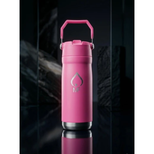 MF UltraTherm Pro Double-Wall Vacuum Insulated Stainless Steel Water Bottle 650ml – 12+ Hour Hot & Cold Thermal Flask with Built-in Straw Lid, Carry Handle, Leak-Resistant Hygienic School & Travel Bottle - MF - Image 2
