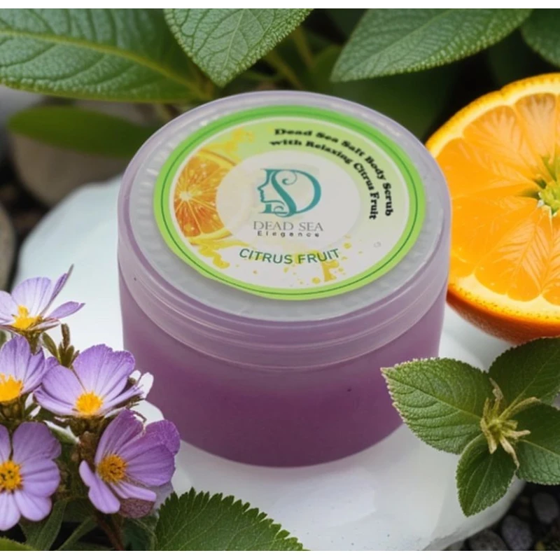 Dead Sea Salt Body Scrub with Relaxing Citrus Fruit - Deadsea elegance