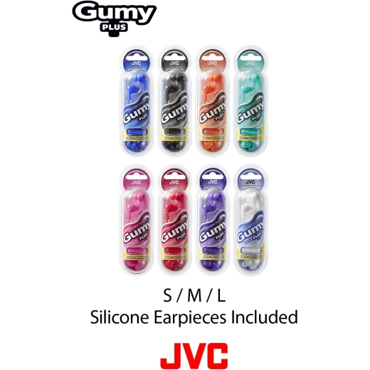 WHITE GUMY In ear earbuds with stay fit ear tips and MIC - Jvc - Image 3