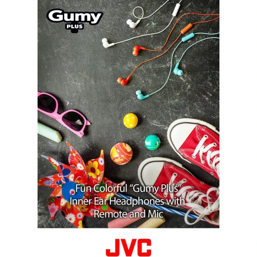WHITE GUMY In ear earbuds with stay fit ear tips and MIC - Jvc - Image 5