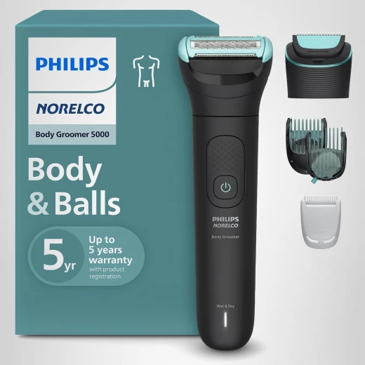 Philips Body Groomer 5000 Series, Intimate Hair Trimmer & Shaver for Men with Dual 100% Showerproof Full Body Philips Body Groomer 5000 Series, Intimate Hair Trimmer & Shaver for Men with Dual 100% Showerproof Full Body