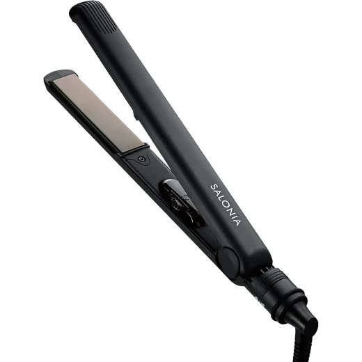 Salonia Ceramic Titanium Hair Straightener 230°C Maximum Temperature, Lightweight, Straightens All Hair Types Black (No Pouch) Salonia Ceramic Titanium Hair Straightener 230°C Maximum Temperature, Lightweight, Straightens All Hair Types Black (No Pouch)