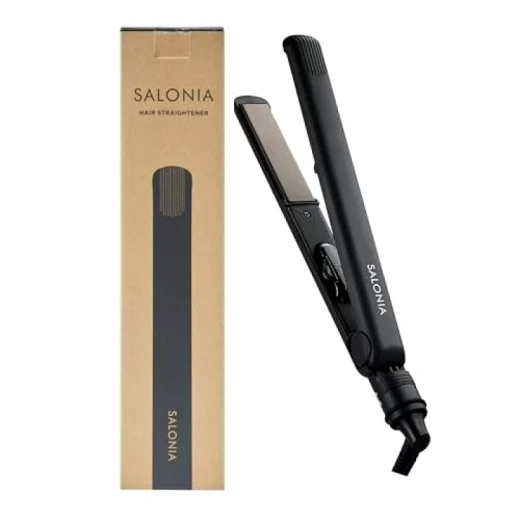 Salonia Ceramic Titanium Hair Straightener 230°C Maximum Temperature, Lightweight, Straightens All Hair Types Black (No Pouch) - Salonia - Image 3