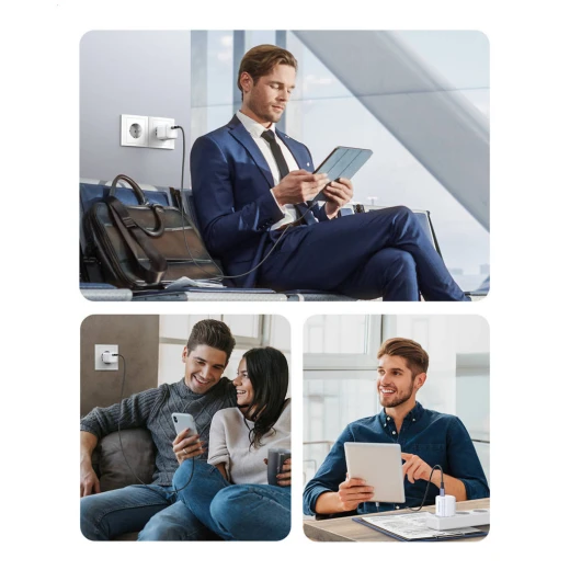 شاحن GaN بقدرة 20 واط مع كابل شبكة USB-C من يو جرين، موديل Nexode Mini CD318 - أبيض - يوجرين - Image 6