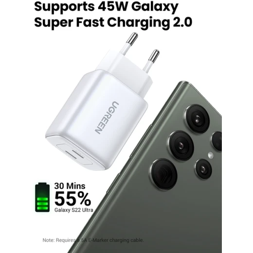 Ugreen high-speed charger GaN 2xUSB-C 45W White - Ugreen - Image 2