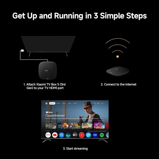 Xiaomi TV Box S 3rd Gen - 4K UHD, Google TV, 32GB Memory, Dolby Vision & Atmos, WiFi 6, HDMI 2.1, Fast Streaming, Compact and Powerful - Xiaomi - Image 4