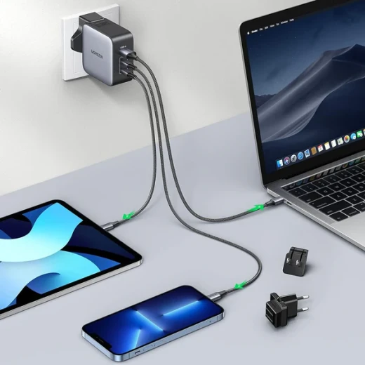 Ugreen Nexode wall charger, 2x USB-C + USB, 65W - Ugreen - Image 3