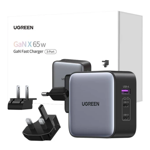 Ugreen Nexode wall charger, 2x USB-C + USB, 65W - Ugreen - Image 6