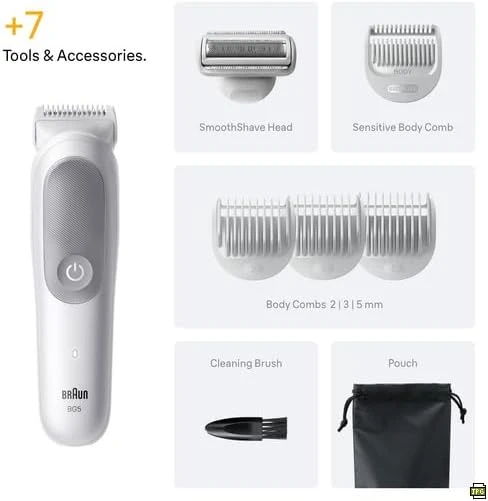 Braun Body Groomer for Men, Body Hair Trimmer +7 Tools, SkinGuard, Waterproof, 100 Min Runtime - Braun - Image 6