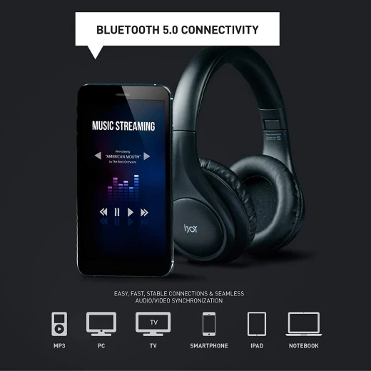 iJoy ISO Bluetooth 5.0 Wireless Over Ear Foldable Stereo Headphones - Pagetechno - Image 10