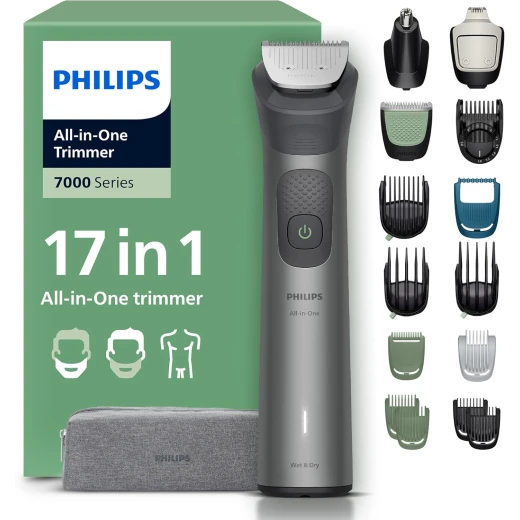 Philips Multigroom 7000 Series All-in-One 17-Piece Trimmer - Shaver and Clipper for Face, Head & Body, Self-Sharpening Full Metal Blades Philips Multigroom 7000 Series All-in-One 17-Piece Trimmer - Shaver and Clipper for Face, Head & Body, Self-Sharpening Full Metal Blades