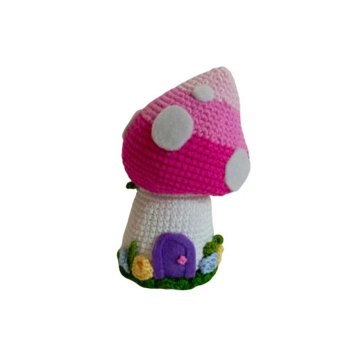 Soft wool mushroom doll inspired by the Smurfs cartoon, colorful, 8 cm long, 8 cm wide, Fatomte Soft wool mushroom doll inspired by the Smurfs cartoon, colorful, 8 cm long, 8 cm wide, Fatomte