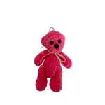 Velvet thread toy, teddy bear, pink color, length 16 cm, width 9  - Fatomte