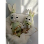 Fatomte Baby Pacifier Clip Teddy Bear Green and Beige, suitable for ages 0-3 years, safe and soft design to keep pacifier secure, prevents dropping, lightweight and durable, ideal for daily baby use - Fatomte