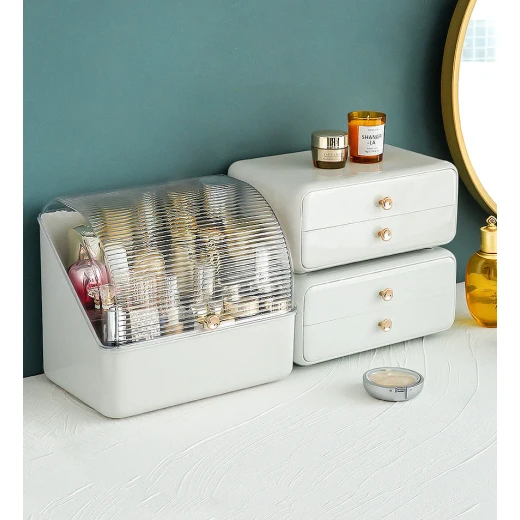 Joybos Large Capacity Cosmetic Storage Box, White, Multi-Layer, Waterproof & Dustproof - JoyBos Jo - Image 3