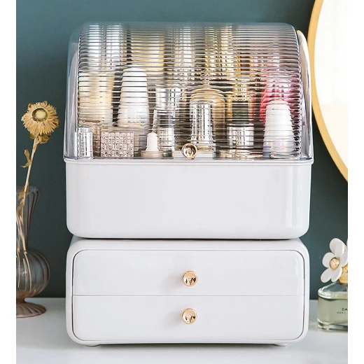 Joybos Large Capacity Cosmetic Storage Box, White, Multi-Layer, Waterproof & Dustproof - JoyBos Jo - Image 4