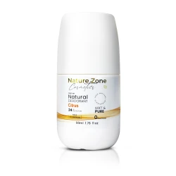 Nature Zone Citrus Smell Natural Deodorant Roll-On With Vitamins E,C | Natural Ingredients, Free Aluminum, Alcohol, Plastic, Cruelty, Vegan, Paraben | Long-lasting Odor Protection For Women & Men & Kids