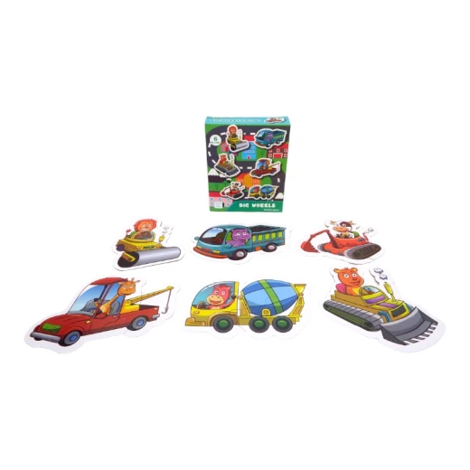 Puzzle Big Wheels: Two or Three Pieces Puzzle, 6 Patterns, 14 pcs - LedKiam - Image 10