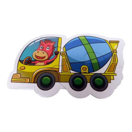 Puzzle Big Wheels: Two or Three Pieces Puzzle, 6 Patterns, 14 pcs - LedKiam - Image 9