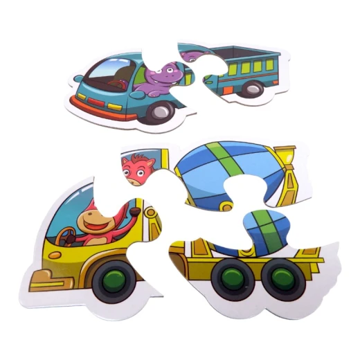 Puzzle Big Wheels: Two or Three Pieces Puzzle, 6 Patterns, 14 pcs - LedKiam - Image 8