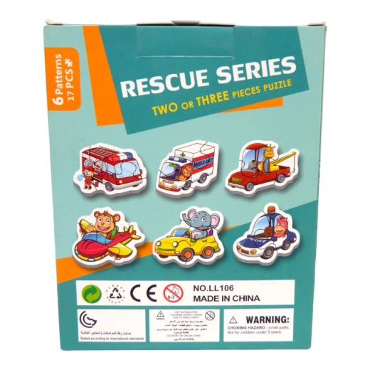 Puzzle Rescue Series: Two or Three Pieces Puzzle, 6 Patterns, 17 pcs - LedKiam - Image 11