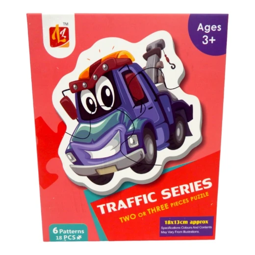 Puzzle Traffic Series: Two or Three Pieces Puzzle, 6 Patterns, 18 pcs - LedKiam - Image 3