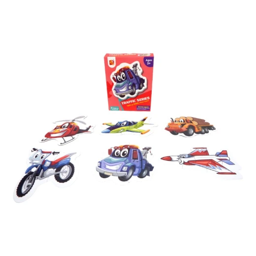 Puzzle Traffic Series: Two or Three Pieces Puzzle, 6 Patterns, 18 pcs - LedKiam - Image 2