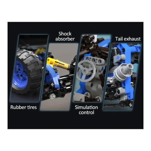Remote Control Speed Off-Road Vehicle KAIYU K96116, 466 pcs, 2x L Motor & 1x Servo Motor, Lithium rechargeable battery, Programmable - KeeYee World - Image 6