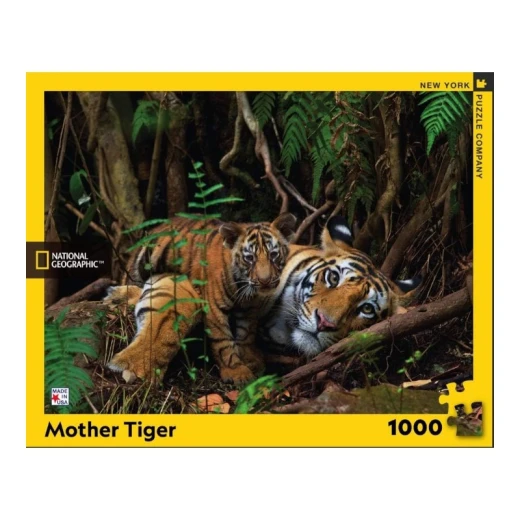 New York National Geographic Puzzle 1000 Pieces Mother Tiger and Cub - New York Puzzle Company - Image 3