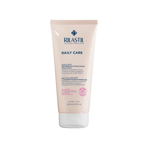Rilastil Daily Care Milk Oil 200ml Deep Makeup Remover and Cleanser with Shea Butter Omega 6 9 Hyaluronic Acid and Sodium DNA Nourishing and Soothing Formula Rilastil Daily Care Milk Oil 200ml Deep Makeup Remover and Cleanser with Shea Butter Omega 6 9 Hyaluronic Acid and Sodium DNA Nourishing and Soothing Formula