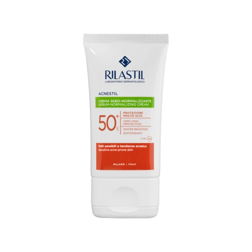 كريم ريلاستيل أكنستيل لتنظيم إفراز الدهون مع حماية شمس SPF50+، يساعد على تقليل اللمعان والحبوب، يحمي البشرة من الأشعة فوق البنفسجية، تركيبة خفيفة غير دهنية، مناسب للبشرة الدهنية والمختلطة للاستخدام اليومي كريم ريلاستيل أكنستيل لتنظيم إفراز الدهون مع حماية شمس SPF50+، يساعد على تقليل اللمعان والحبوب، يحمي البشرة من الأشعة فوق البنفسجية، تركيبة خفيفة غير دهنية، مناسب للبشرة الدهنية والمختلطة للاستخدام اليومي