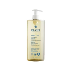 Rilastil Xerolact Cleansing Oil 1000ml, gentle cleansing and moisturizing oil for dry and sensitive skin, removes impurities while protecting skin barrier, leaves skin soft and comfortable, ideal for daily shower skincare use