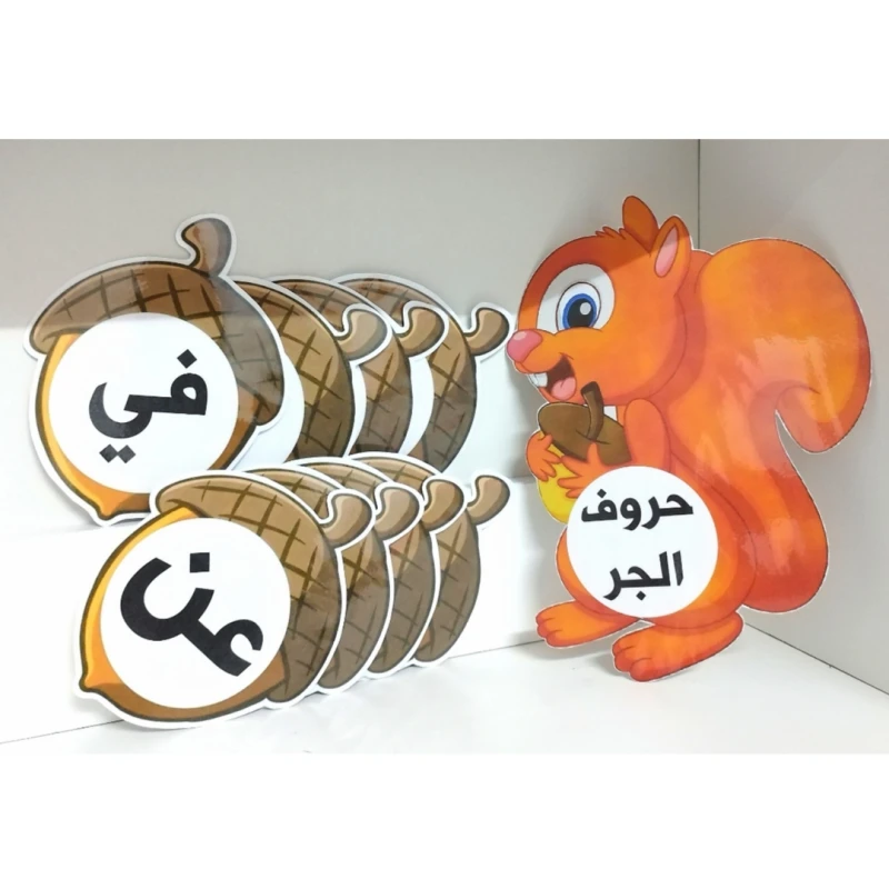 Educational Preposition Flash Cards with Squirrel Design for Kids | Classroom Learning Tool - Noon world