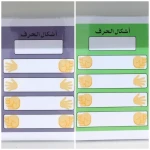 لوحات أشكال الحروف العربية التعليمية للصفوف 1-3 للتعليم المنزلي والمدرسي: مجموعتان من السبورات البيضاء المغلفة لتدريب الكتابة العربية، توضيح الأشكال المتصلة والمنفصلة - Unbranded