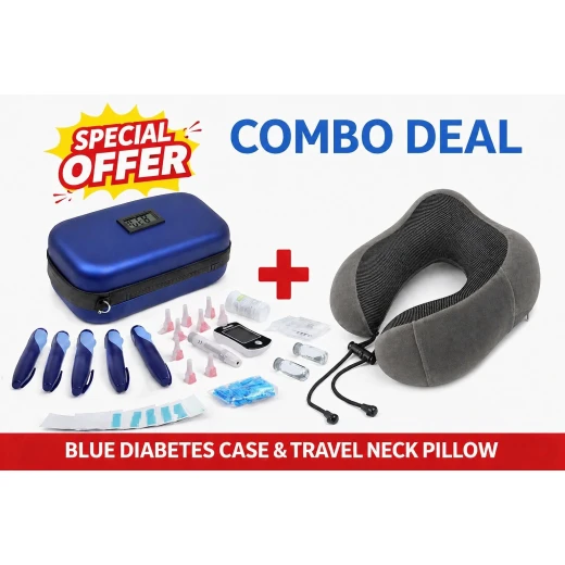 Memory Foam Travel Pillow with Portable Insulin Cooler Bag, lightweight comfort travel set with washable cover, keeps insulin at optimal temperature, fits up to 10 insulin pens, ideal for travel and daily mobility use - Al Fahed - Image 3