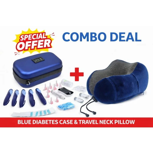 Memory Foam Travel Pillow with Portable Insulin Cooler Bag, lightweight comfort travel set with washable cover, keeps insulin at optimal temperature, fits up to 10 insulin pens, ideal for travel and daily mobility use - Al Fahed - Image 2